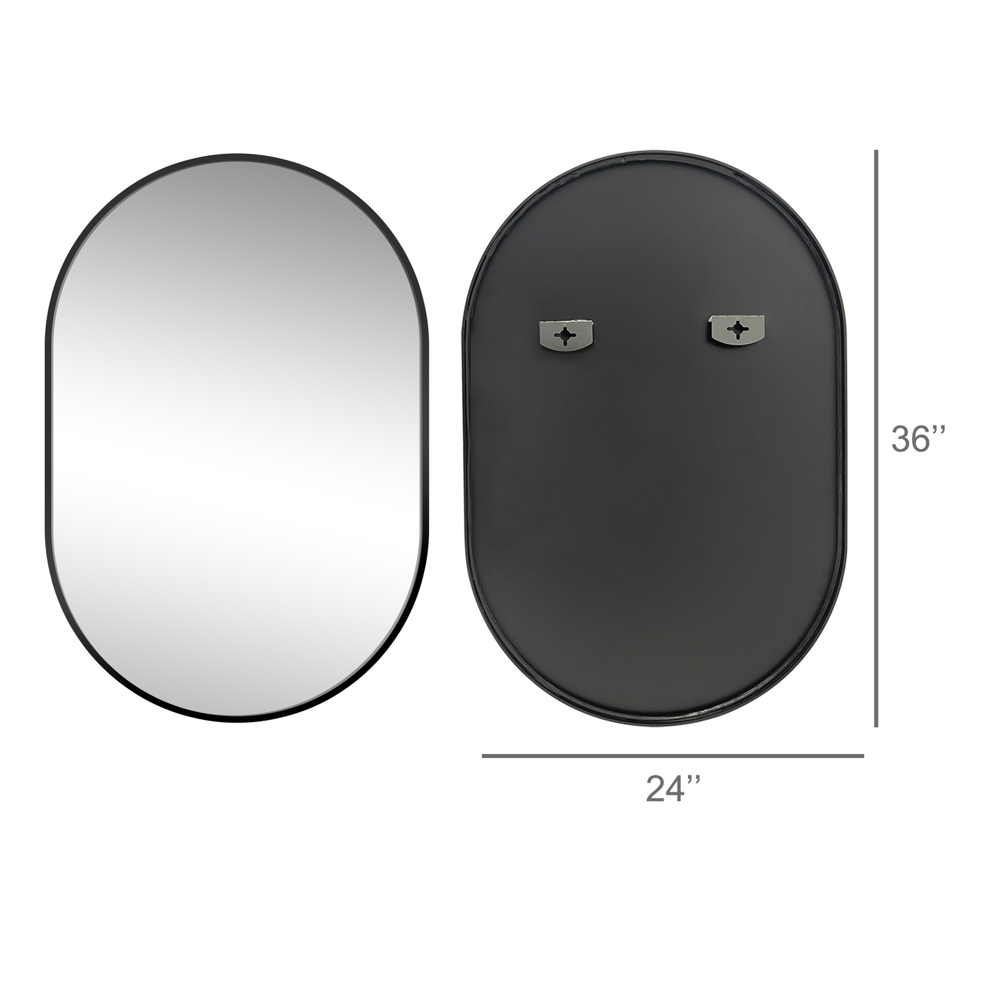 Bathroom Mirror for Wall,36''x24'',Black Oval Mirror for Bedroom Entryway Bathroom, Metal Framed Vanity Mirror(36''x24'',Black)